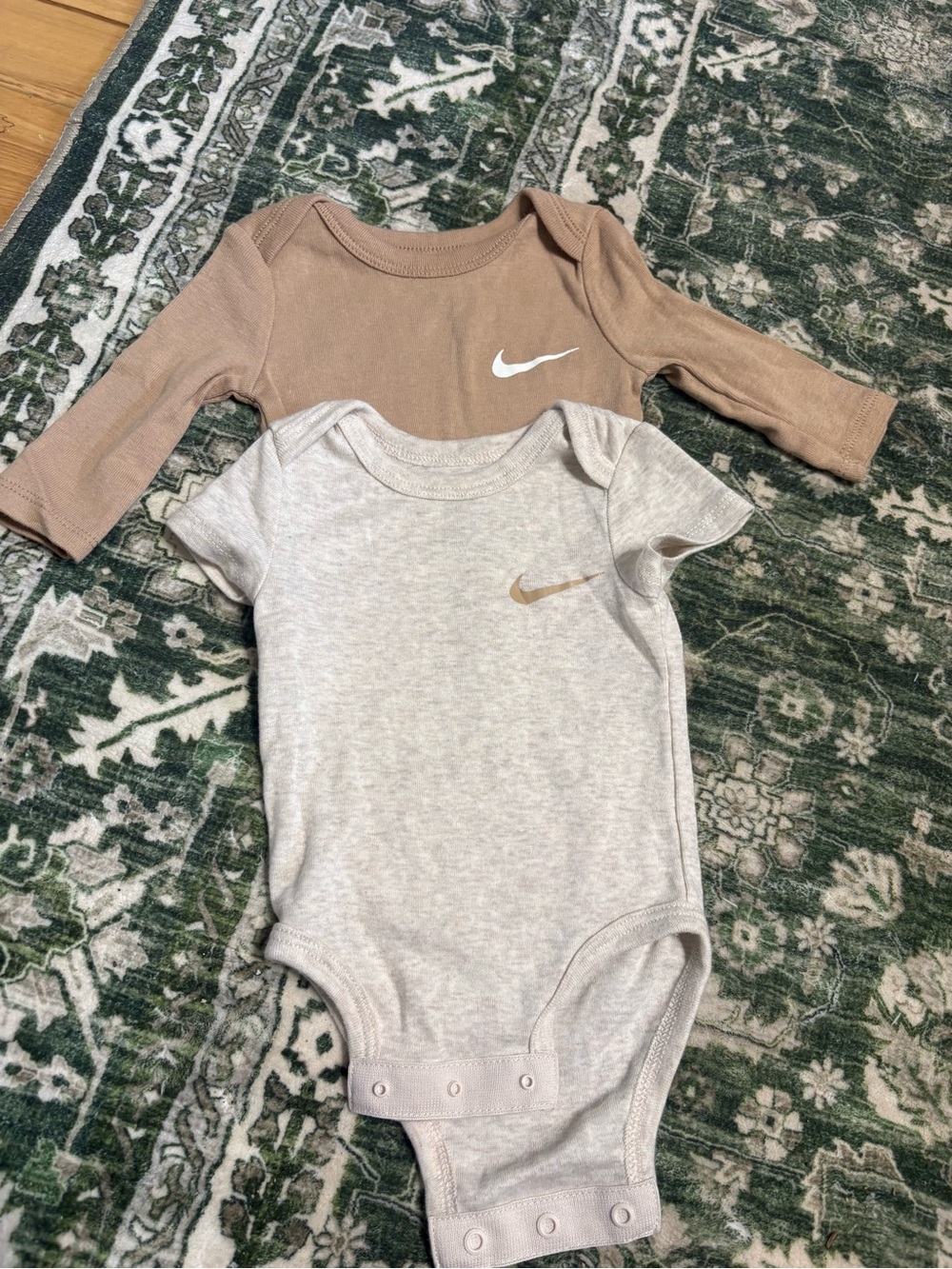 Nike Baby One-Piece Bodysuits - Tan & Light Gray